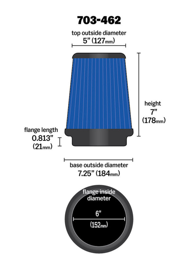 Airaid Universal Air Filter - Cone 6 x 7-1/4 x 5 x 7-thumbmail-18