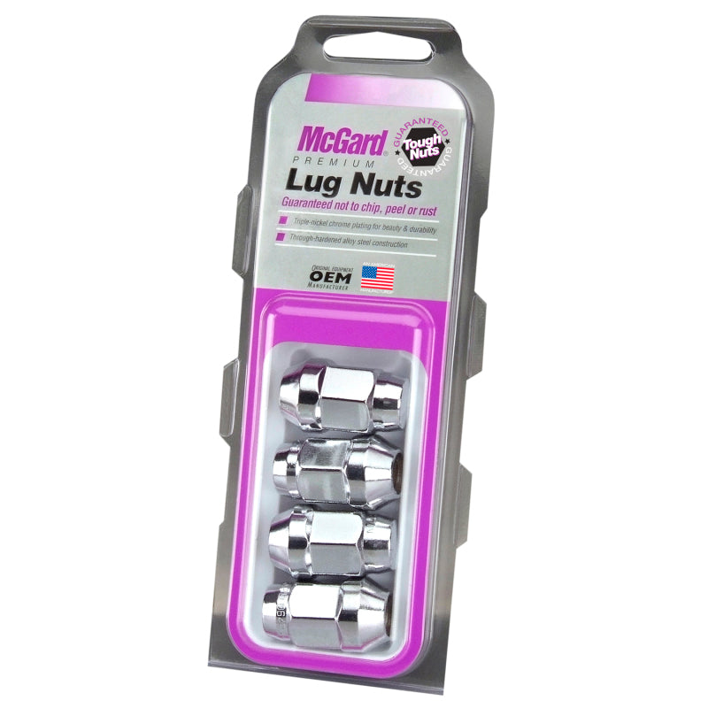 McGard Hex Lug Nut (Cone Seat Bulge Style) 1/2-20 / 3/4 Hex / 1.45in. Length (4-pack) - Chrome-thumbmail-2