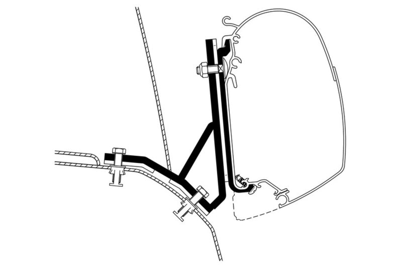 Thule HideAway Awning Wall Mount Adapter for Dodge ProMaster - Black/Silver-thumbmail-6