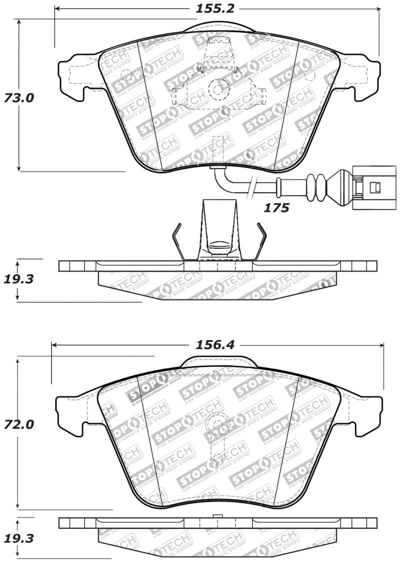 StopTech Performance 08-13 Audi TT Quattro / 12 VW Golf R Front Brake Pads-thumbmail-8