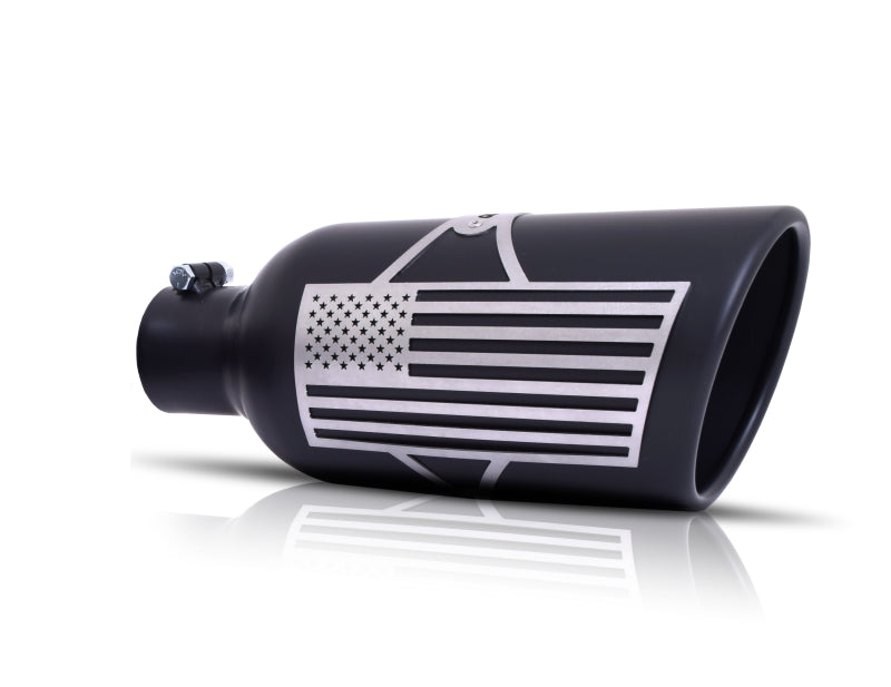 Gibson Patriot Series Rolled Edge Slash-Cut Tip - 5in OD/2.5-2.75in Inlet/12in Length - Blk Ceramic-thumbmail-1