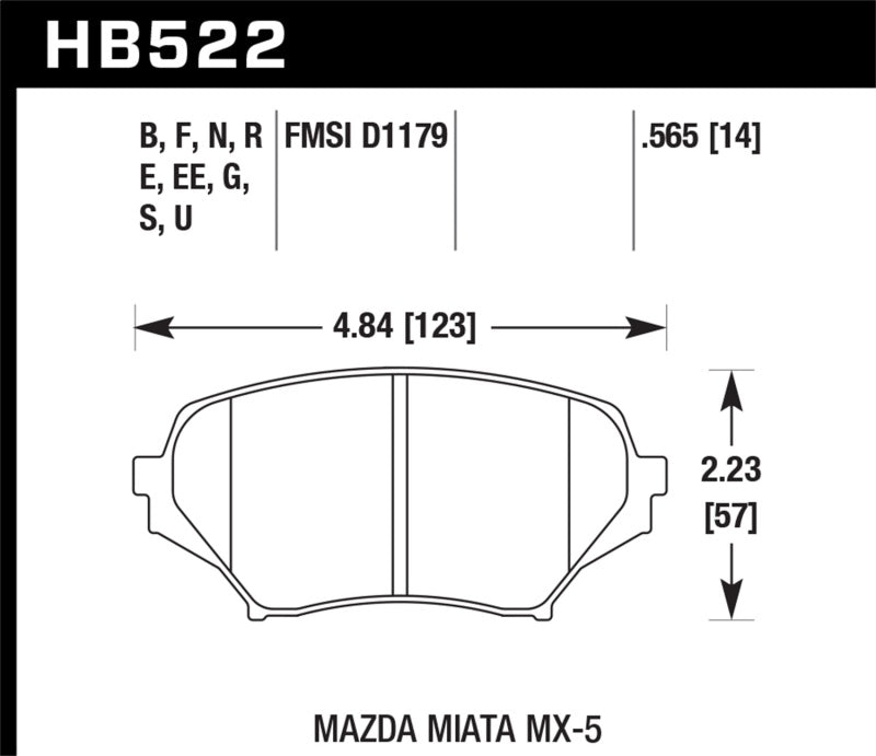 Hawk HP 06-10 Mazda Miata Mx-5 HP+ Street Front Brake Pads-thumbmail-8