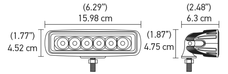 Hella Value Fit Mini Flush Mount 7.7in - 18W White Housing Flood Beam LED Light Bar-thumbmail-6