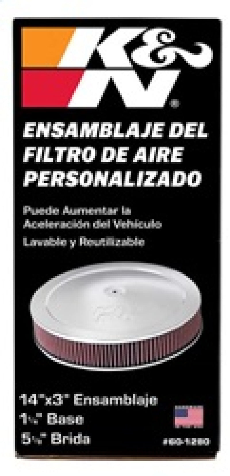 K&N 14in Red Custom Air Cleaner Assembly - 5.125in ID x 14in OD x 2.75in H x 1.25in Drop Base-thumbmail-8