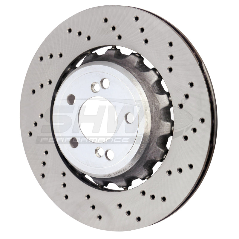 SHW 15-18 BMW M3 3.0L Right Rear Cross-Drilled Lightweight Brake Rotor-thumbmail-2