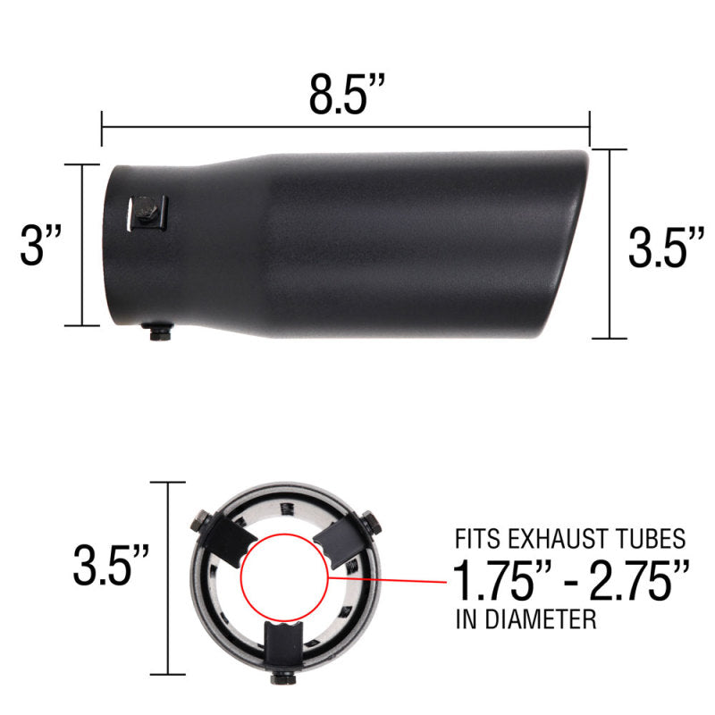 Spectre Exhaust Tip 3-1/2in. OD / Slant - Black-thumbmail-13
