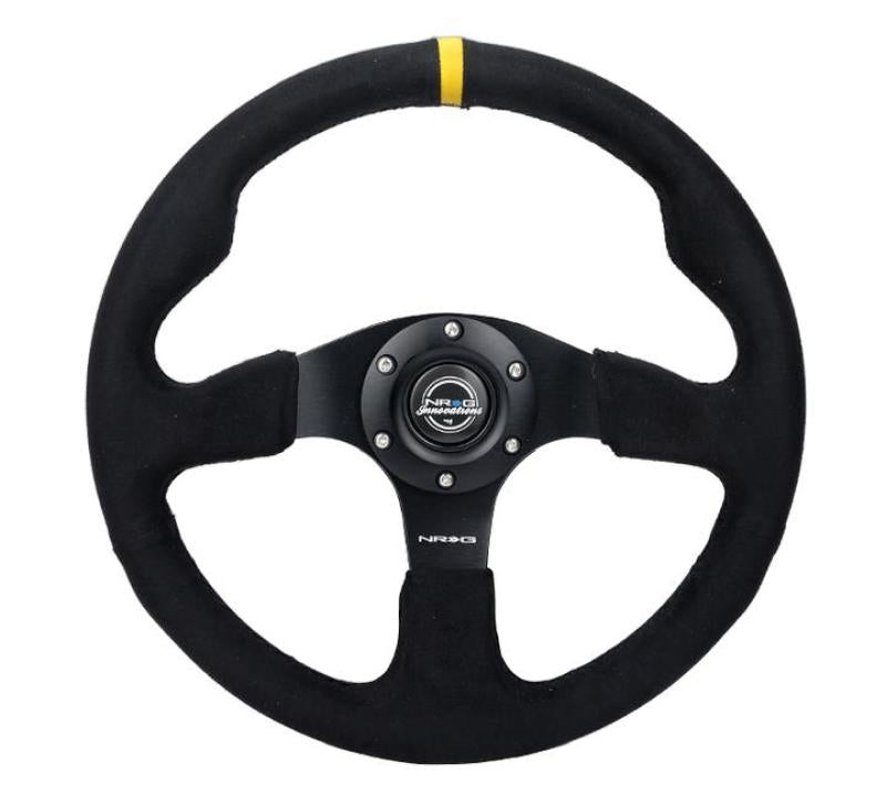 NRG Reinforced Steering Wheel (320mm) Alcantara Steering Wheel w/ Black Stitching-thumbmail-1