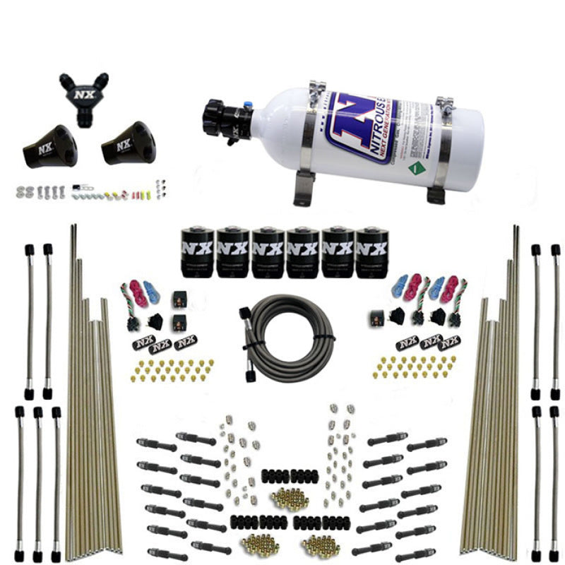 Nitrous Express 8 Cyl Dry Direct Port Three Stage 6 Solenoids Nitrous Kit (200-600HP) w/5lb Bottle-thumbmail-2