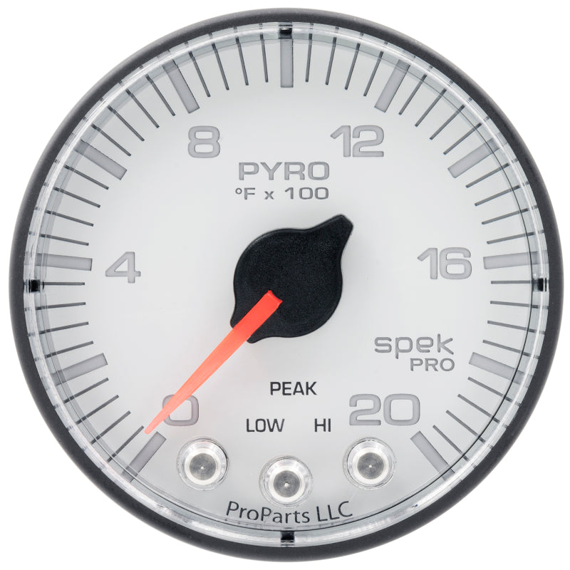 Autometer Spek-Pro Gauge Pyro. (Egt) 2 1/16in 2000f Stepper Motor W/Peak & Warn Wht/Blk-thumbmail-2