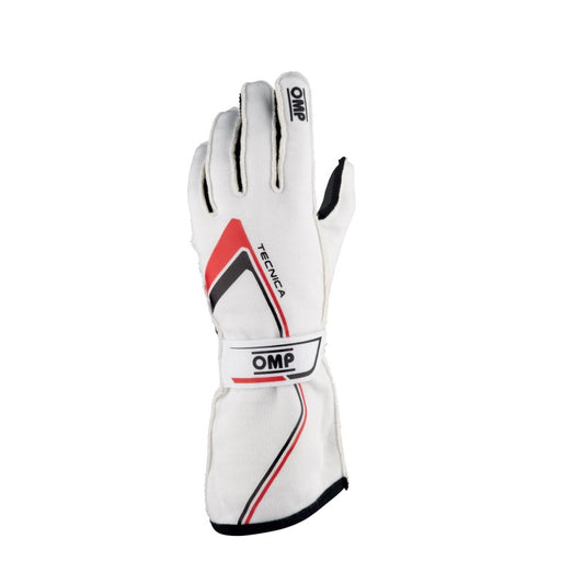 OMP Tecnica Gloves My2021 White - Size M (Fia 8856-2018)