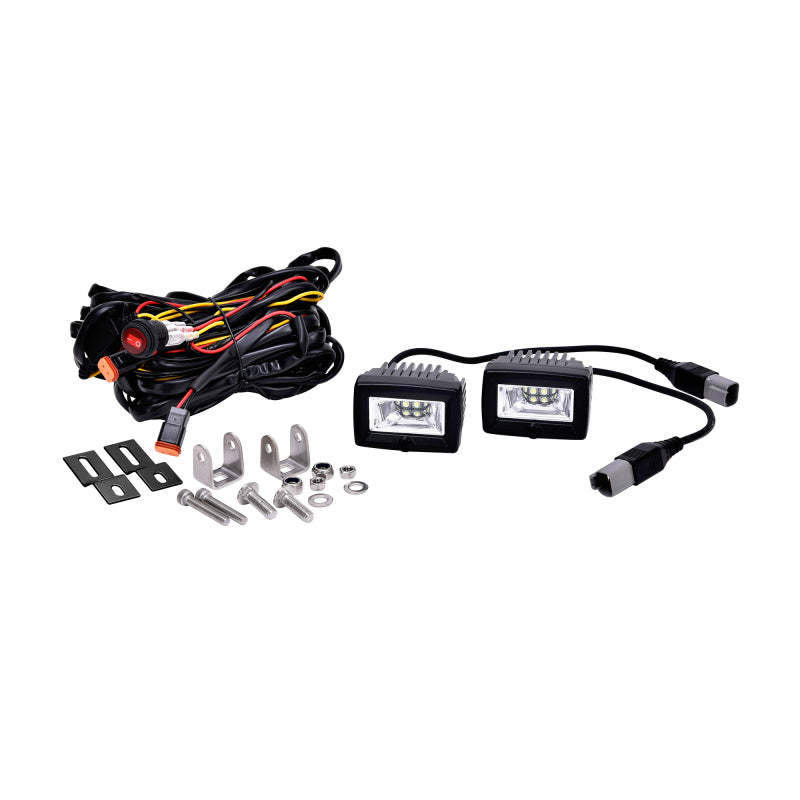 KC HiLiTES C-Series C2 LED 2in. Backup Area Flood Light 20w (Pair Pack System) - Black-thumbmail-16