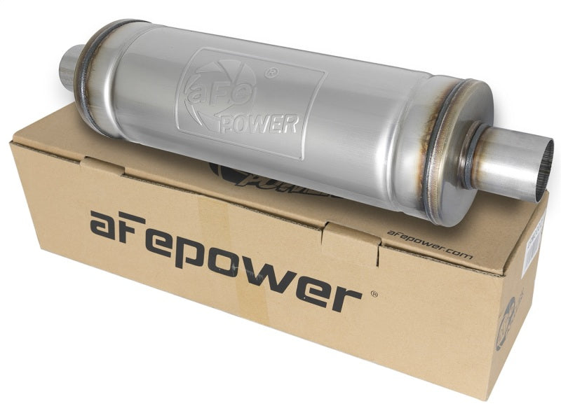 aFe MACH Force-Xp 409 SS Muffler 2.5in Center/Center 18in L x 6in Dia - Round Body-thumbmail-7