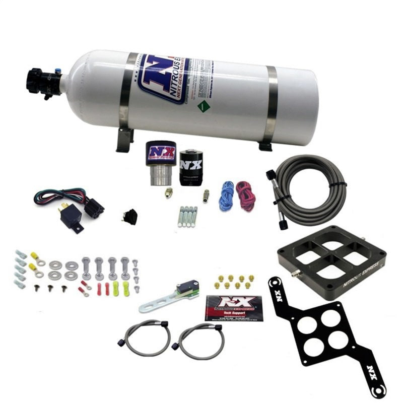 Nitrous Express Single Entry Crossbar RNC .178 4500 Flange Nitrous Kit (250-650HP) w/15lb Bottle-thumbmail-2