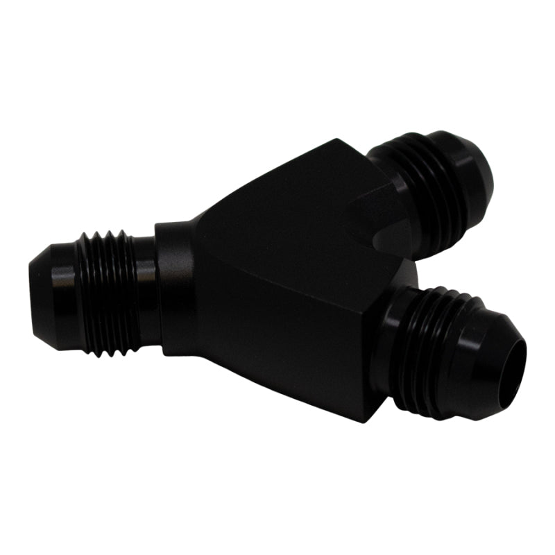 DeatschWerks 6AN Male Flare to 6AN Male Flare to 6AN Male Flare Y Fitting - Anodized Matte Black-thumbmail-1
