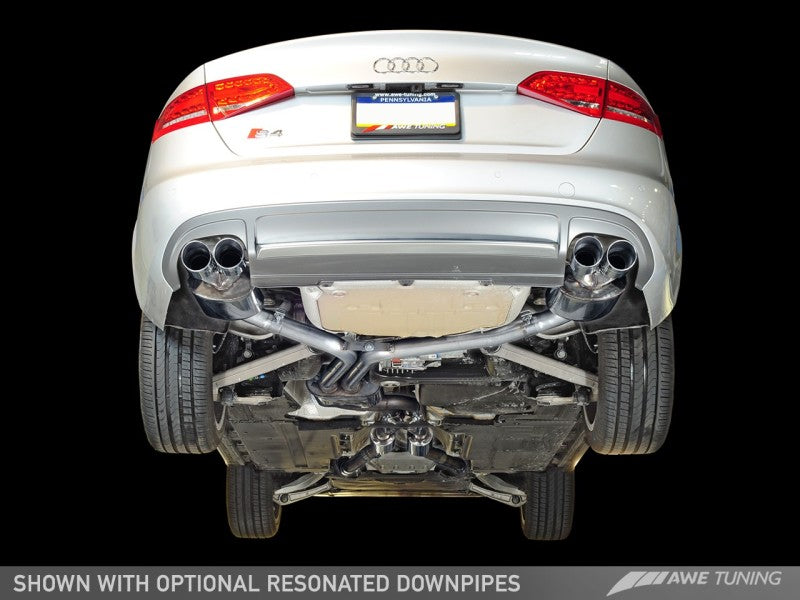 AWE Tuning Audi B8 / B8.5 S4 3.0T Touring Edition Exhaust - Chrome Silver Tips (90mm)-thumbmail-5