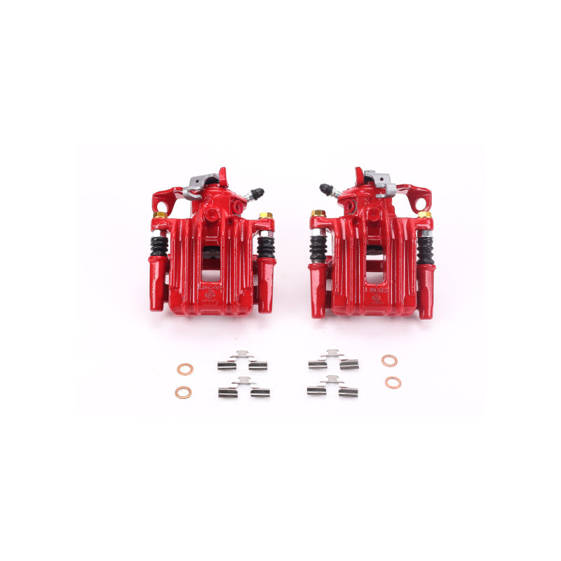 Power Stop 98-99 Audi A3 Rear Red Calipers w/Brackets - Pair-thumbmail-2