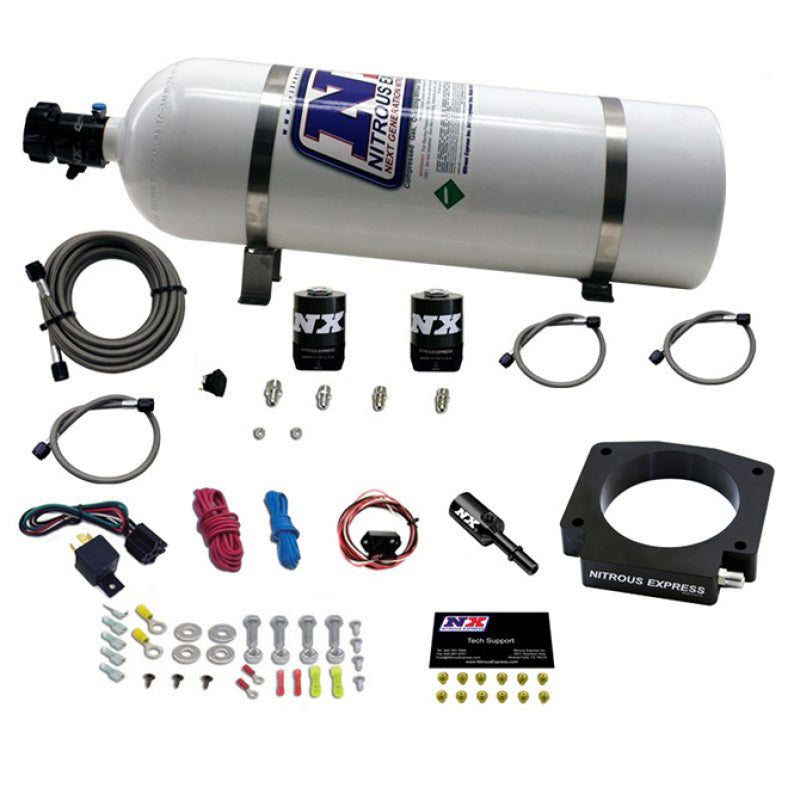 Nitrous Express 15-17 Ford Mustang GT350 5.2L Nitrous Plate Kit w/15lb Bottle-thumbmail-2