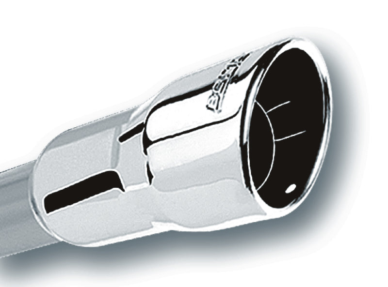 Borla 2.25in Inlet 3.5in Round Rolled Angle Cut Intercooled Outlet x 6.5in Long Embossed Tip-thumbmail-2