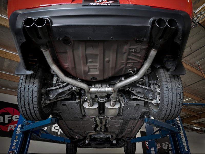 aFe MACH Force-Xp 2-1/2in 304 SS Cat-Back Exhaust 15-21 Dodge Challenger V6-3.6L - Quad Black Tip-thumbmail-3