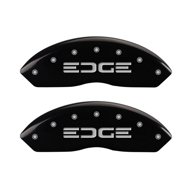 MGP 4 Caliper Covers Engraved Front & Rear Edge Black finish silver ch-thumbmail-3