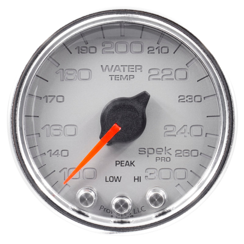 Autometer Spek-Pro Gauge Water Temp 2 1/16in 300f Stepper Motor W/Peak & Warn Slvr/Chrm-thumbmail-2