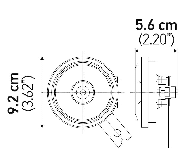 Hella Horn Bl Blk Disc Ht 92Mm 12V Univ-thumbmail-6