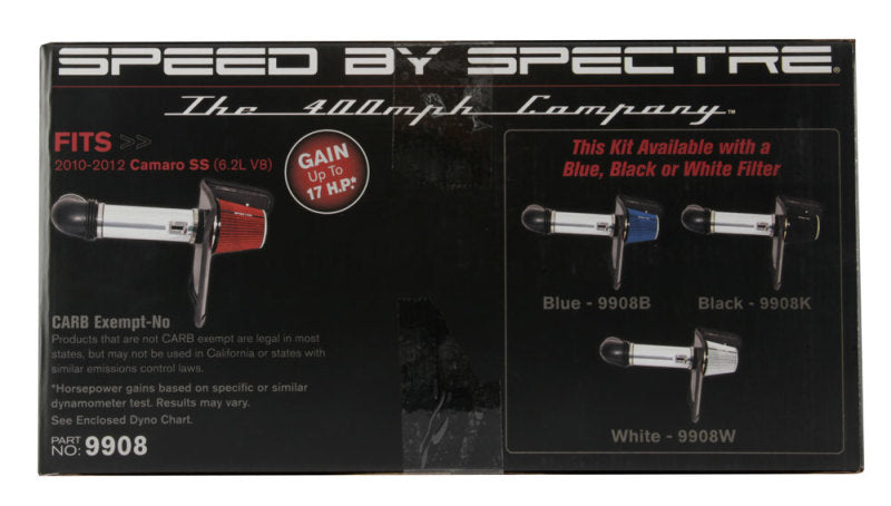 Spectre 10-12 Chevy Camaro V8-6.2L F/I Air Intake Kit - Clear Anodized w/Red Filter-thumbmail-21