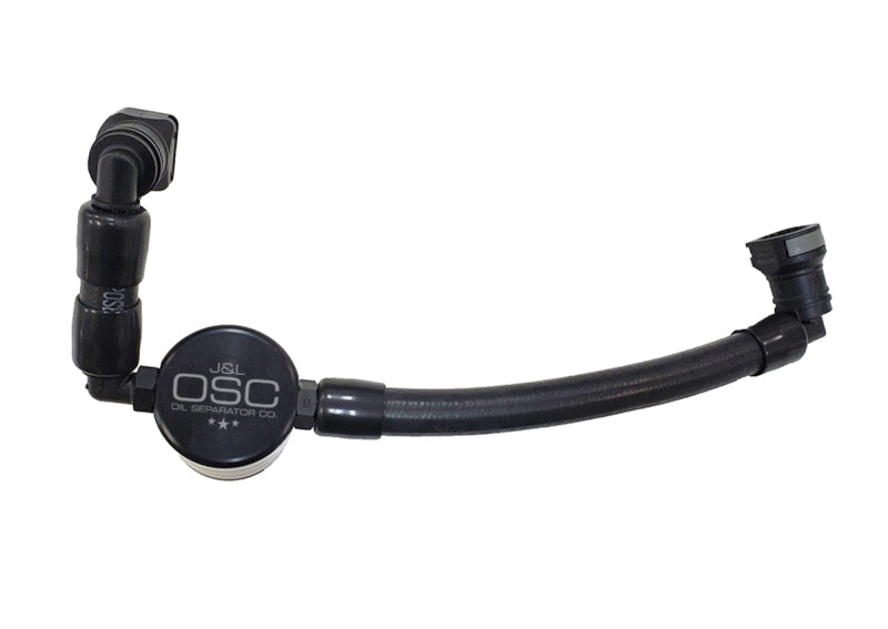 J&L 11-17 Ford Mustang V6 Passenger Side Oil Separator 3.0 V2 - Black Anodized-thumbmail-1