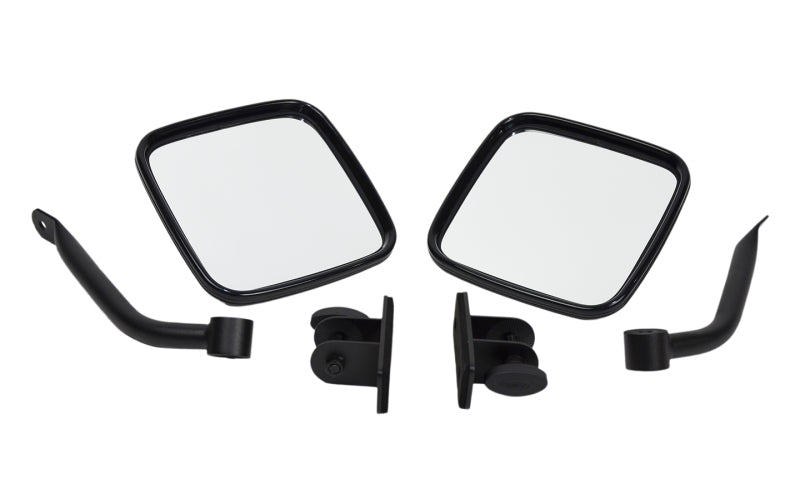 Kentrol 97-18 Jeep Wrangler TJ/JK E-Z Detach Mirrors Pair - Textured Black-thumbmail-1