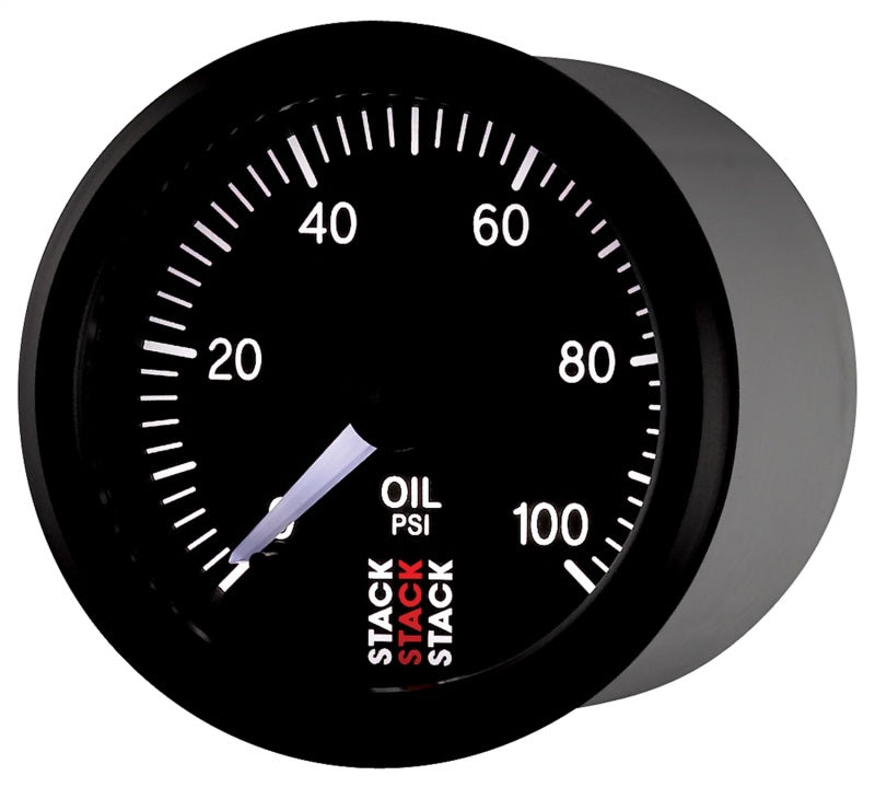 Autometer Stack 52mm 0-100 PSI 1/8in NPTF Male Pro Stepper Motor Oil Pressure Gauge - Black-thumbmail-5