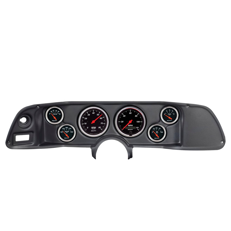 Autometer Designer Black 70-78 Camaro Dash Kit 6pc Tach / MPH / Fuel / Oil / WTMP / Volt-thumbmail-1