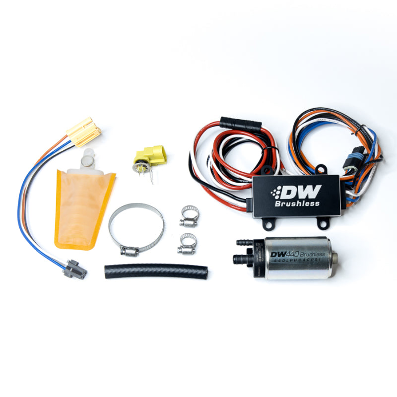DeatschWerks DW440 440lph Brushless Fuel Pump Single/Dual Controller w/ Install Kit 93-07 Subaru WRX-thumbmail-1