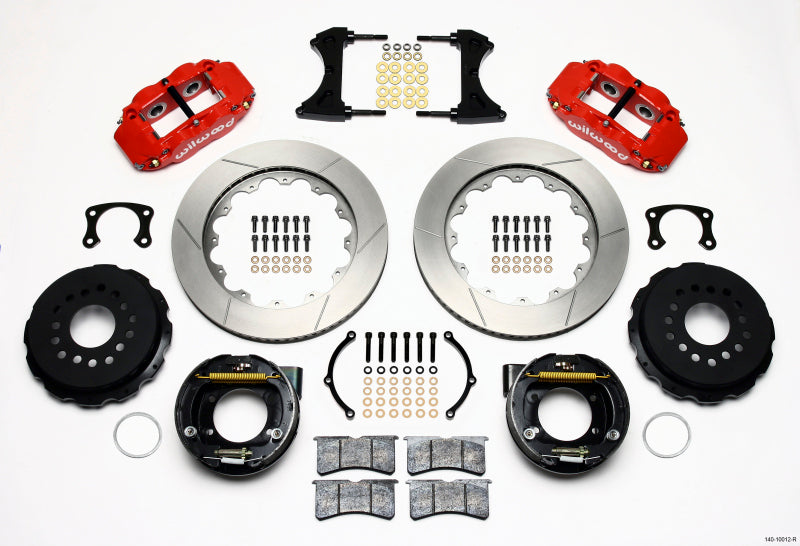 Wilwood Narrow Superlite 4R Rear P-Brk Kit 14.00in Red New Big Ford 2.50in Offset-thumbmail-1