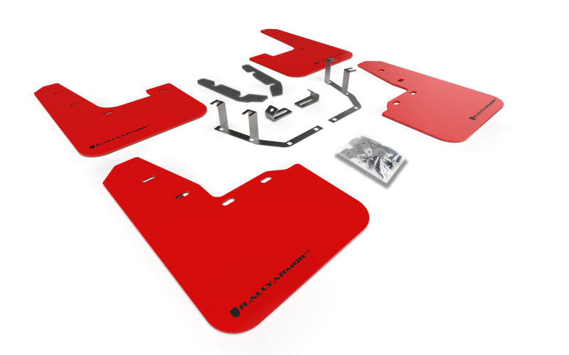 Rally Armor 18-22 Ford Fiesta ST MK8 Red UR Mud Flap w/ Black Logo-thumbmail-5