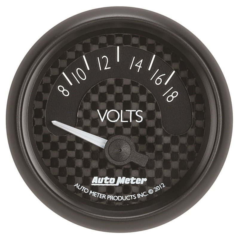 Autometer GT Series 52mm Short Sweep Electronic 8-18 Volts Voltmeter-thumbmail-1