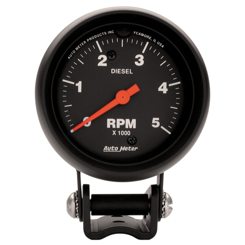 Autometer Z-Series 2-5/8in 5K RPM Diesel Pedestal Tachometer Gauge-thumbmail-1