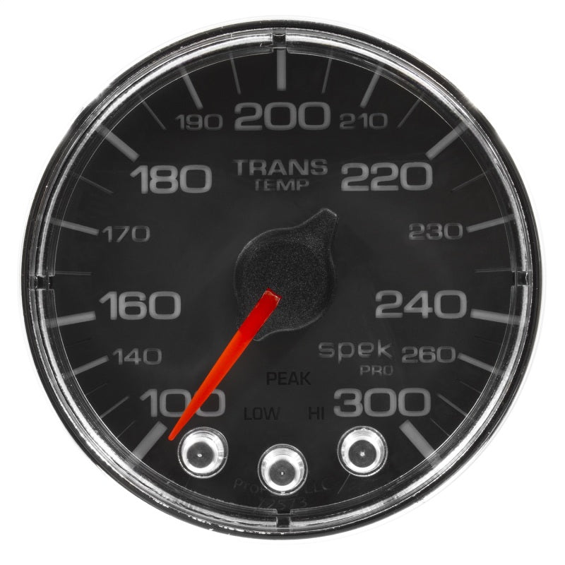Autometer Spek-Pro Gauge Water Temp 2 1/16in 300f Stepper Motor W/Peak & Warn Blk/Chrm-thumbmail-1