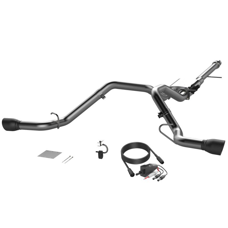 QTP 14-18 Chevy Silverado 1500 4.8L/5.3L EC/CC SB 304SS Screamer Cat-Back Rear Exit w/4.5in Blk Tips-thumbmail-2