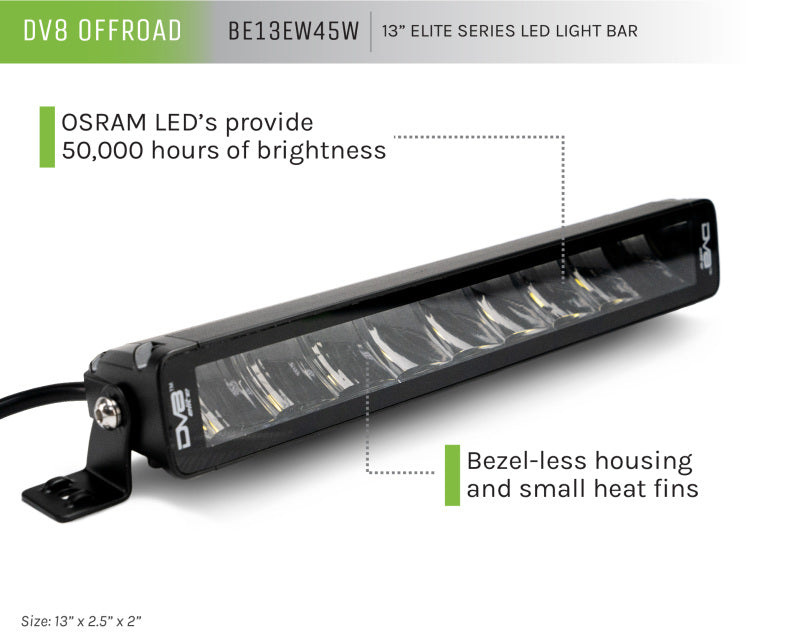 DV8 Offroad Elite Series 13in Light Bar 45W Flood/Spot LED-thumbmail-45