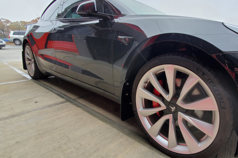 Rally Armor 17-22 Tesla Model 3 Black UR Mud Flap w/ Dark Grey Logo-thumbmail-5