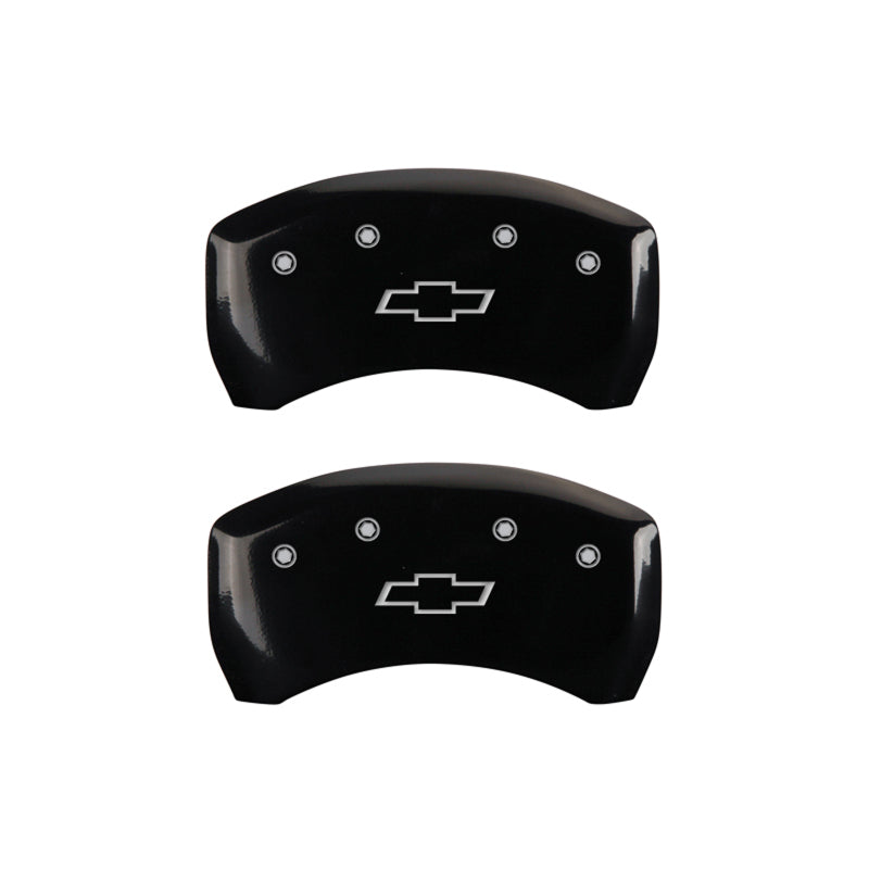 MGP 4 Caliper Covers Engraved Front & Rear Bowtie Black finish silver ch-thumbmail-4