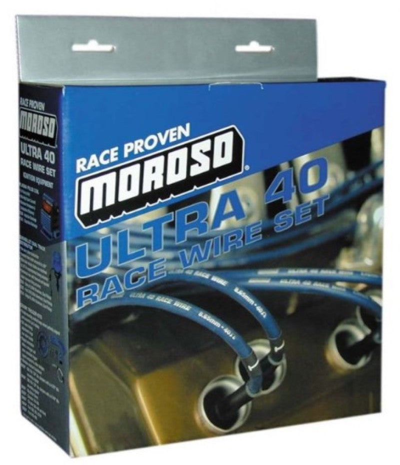 Moroso Chevrolet Big Block Ignition Wire Set - Ultra 40 - Sleeved - HEI - Crab Cap - 90 Degree - Blk-thumbmail-1