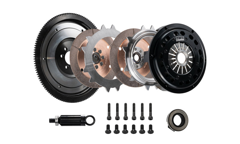 DKM Clutch 11-13 BMW 135i 215mm Ceramic Twin Disc MRX Clutch Kit w/Flywheel (850 ft/lbs Torque)-thumbmail-2