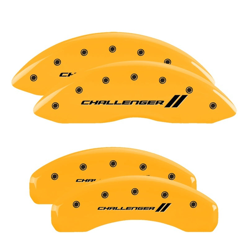MGP 4 Caliper Covers Engraved Front & Rear With stripes/Challenger Yellow finish black ch-thumbmail-3