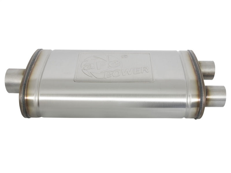 aFe MACHForce XP SS Muffler 3in Center Inlet / 2.5in Dual Outlets 22in L x 11in W x 6in H Body-thumbmail-5