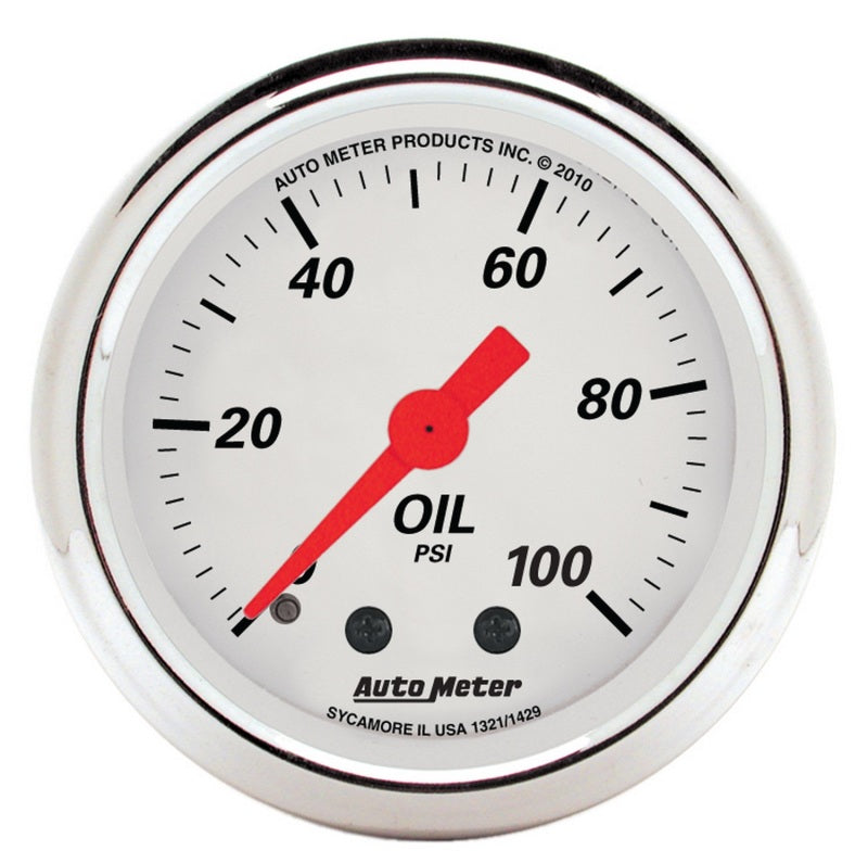 AutoMeter Gauge Kit 5 Pc. 3-1/8in. & 2-1/16in. Mech. Speedo. Wtmp & Oilp Arctic Wht-thumbmail-8