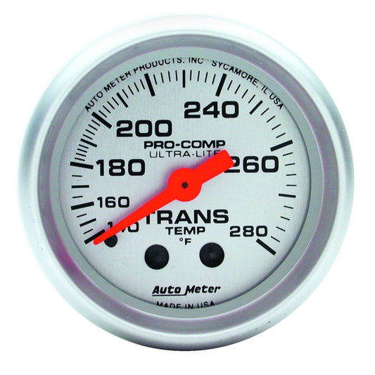 Autometer Ultra-Lite 52mm 140-280 Deg F Mechanical Transmission Temp Gauge