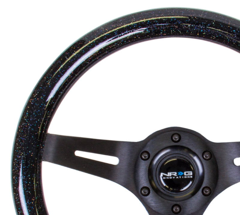 NRG Classic Wood Grain Steering Wheel (310mm) Black Sparkle w/Blk 3-Spoke Center-thumbmail-2