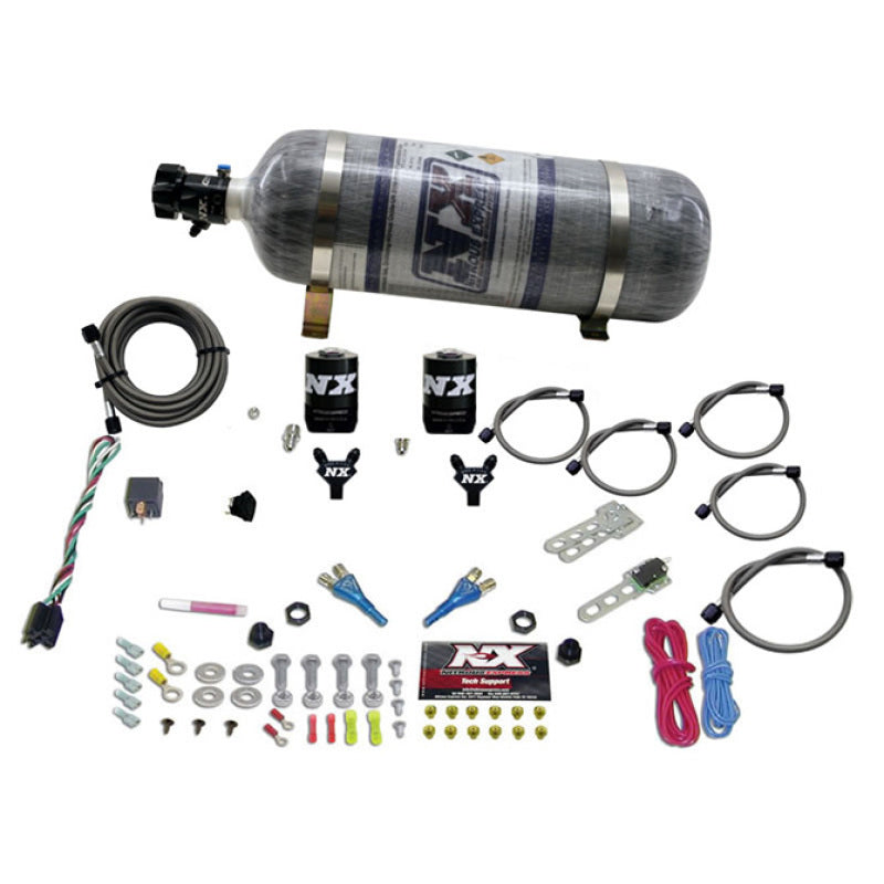 Nitrous Express Dual Nozzle Sport Compact Nitrous Kit (35-50-75HP) w/12lb Bottle-thumbmail-2