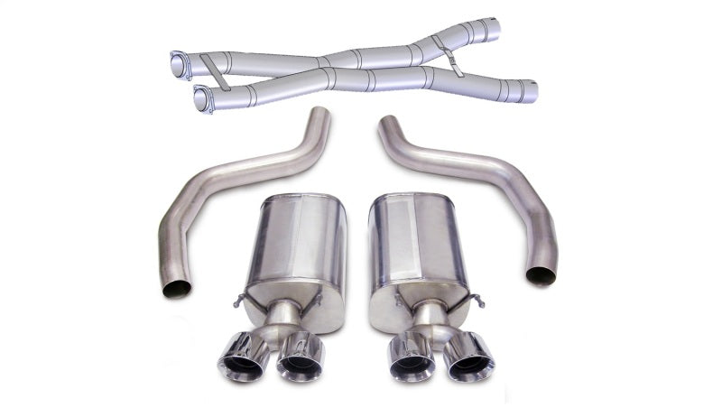 Corsa 12-13 Chevrolet Corvette C6 ZR1 Sport Cat-Back Dual Rear Exit w/ Twin 4.0in Pol Tips-thumbmail-1